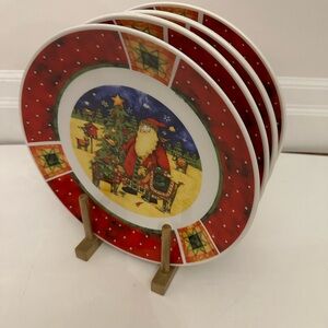 Set of 4 Gibson China Christmas plates